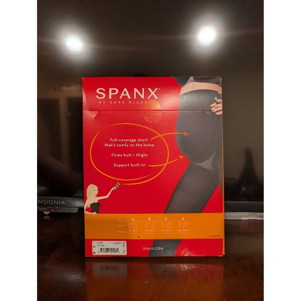 Spanx Mama Tights Very Black 20115R Maternity Smoothing Support Opaque Size B
